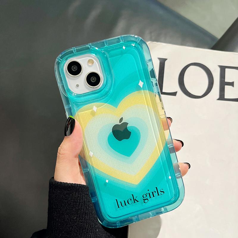 Funda con cojín de aire con forma de corazón para iPhone 11, 12, 13, 14 Pro Max, 14 Plus, funda de silicona suave a prueba de golpes