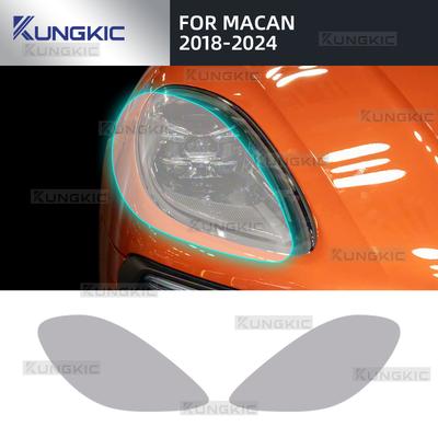 For Porsche Macan 2018 2024 Car Headlight Film Clear Smoked Protection Anti-scratch Sticker TPU