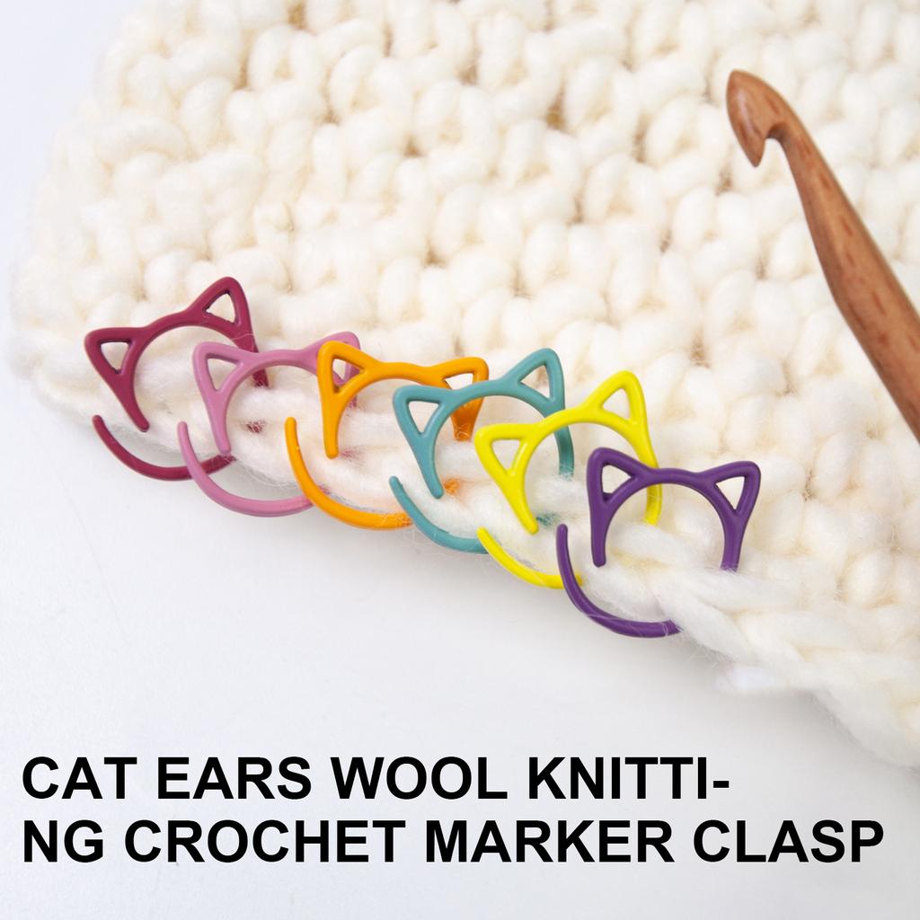 24 ks Kovové značky na stehy ve tvaru koček Háčkovací značkovací kroužky Uzamykací značkovací kroužky Pletací značka pro háčkování