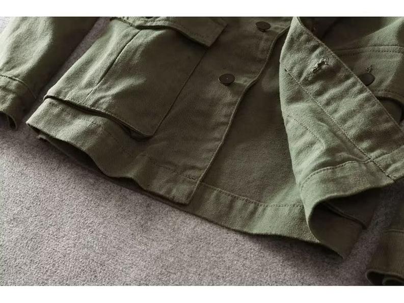 Herren Locker Geschnittene Freizeitjacke mit mehreren Taschen - Einfarbig, Japanischer Stil, Frühling/Herbst.