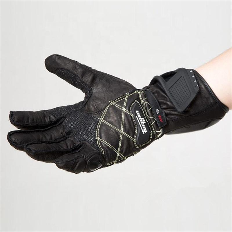 AFS 18 Motorcycle Riding Leather Carbon Fiber Gloves Cross-country Mountain Bike Motorbike Gloves Motocross Racing Rider Gloves