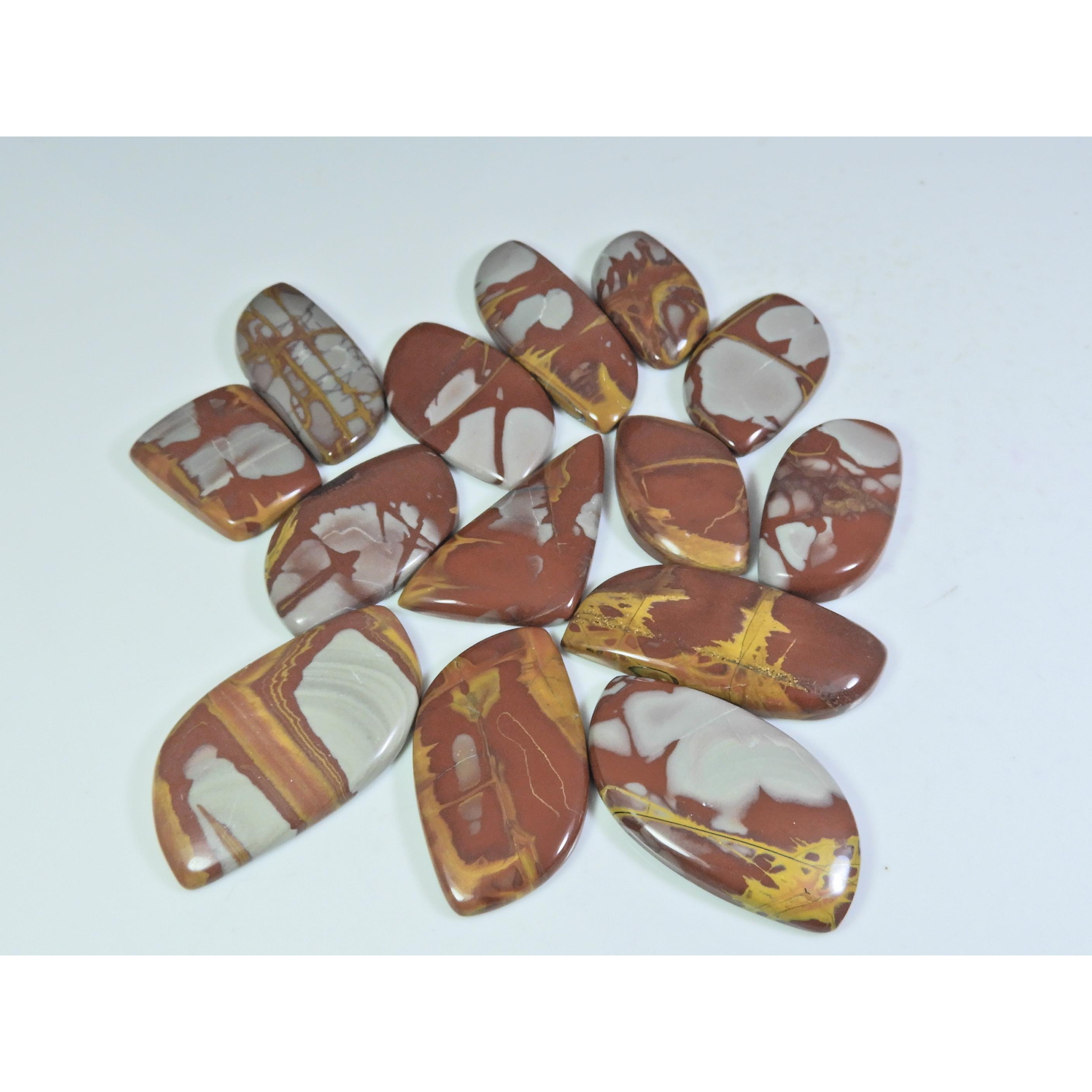 

300Cts. Natural Noreena Jasper Fancy Cabochon Loose Gemstone 14Pcs Lot A-780