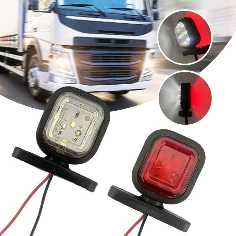 12V 24V Rear Brake Stop Light Turn Signal Clearance Light Universal for Trailer Replacement Truck Side Marker Light 2pcs