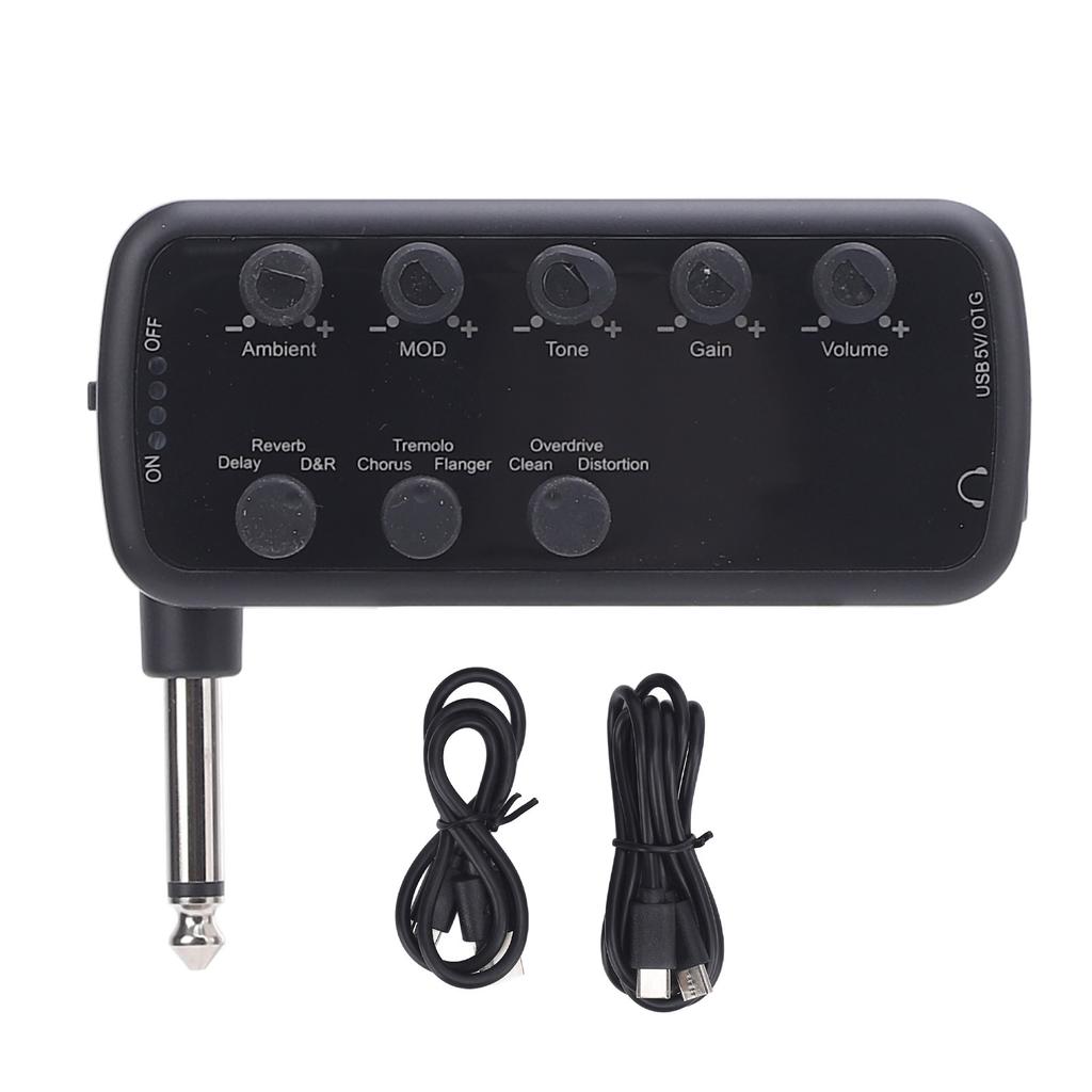 Electric Guitar Headphone Amplifier Acoustic Overload Distortion Timbre Delay Reverb Effect Chorus Tremolo USB