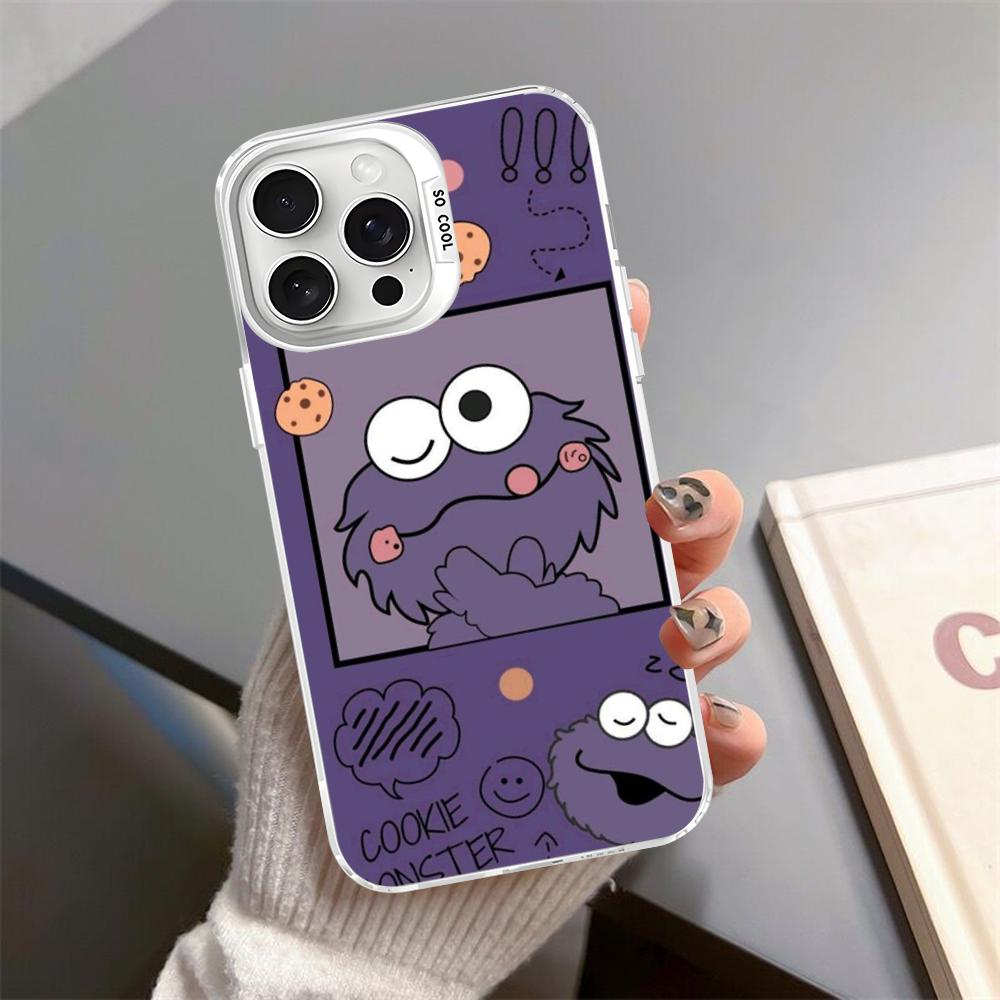 

C-cookies cartoon M-monster Phone Case For iPhone 16 15 14 13 12 11 Pro Max X XR XSMAX Matte Shockproof Back Cover iPhone 15pro max