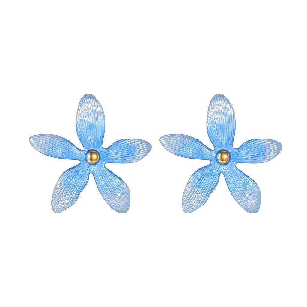 Gradient Flower Stud Earrings: Sweet, Lively, Trendy Titanium Steel for Women