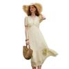 Xiangying French V-Neck Lyocell Midi Dress