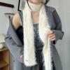 Solid Color Mohair Women Scarf Soft Plush Y2K Girl Scarf Thin Long Scarves  Autumn Winter