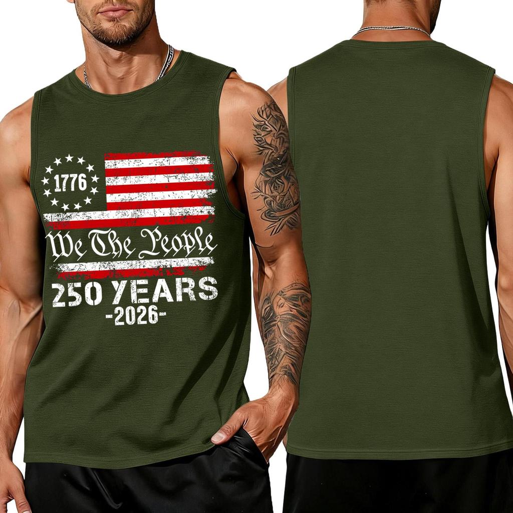 Men 4th Of Shirts USA Muscle Sleeveless Shirt Patriotic Tank Tops
