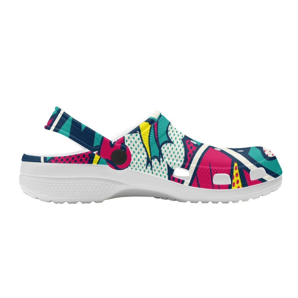 Unisex Printed EVA Clogs Breathable Lightweight Garden Shoes Slip On Beach Bathroom Pool Home Summer Wear Indoor Outdoor Use