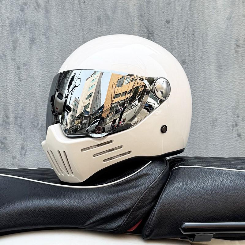 DOT ECE Certified Full Face Motorcycle Helmet Men Women Cruiser Bike ABS Shell With Bluetooth Slot Dual Lens