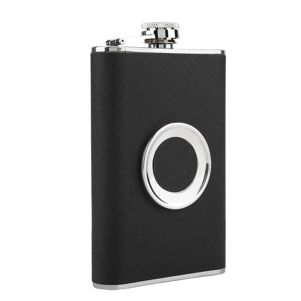 8 Oz Stainless Steel Shot Flask with Built In Collapsible Shot Glass and Funnel