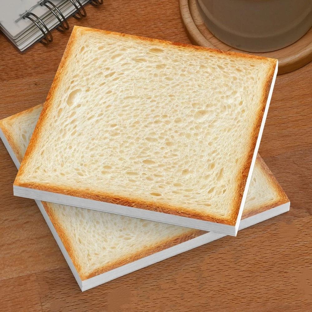 50 Sheets Bread Sticky Notes Removable Adhesive Food Theme Memo Pads Toast Sticky Notes Office Use