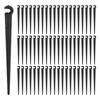 A84E-Irrigation Drip Support Stakes 1/4 Inch Tubing Hose For Vegetable Gardens Flower Beds Herbs Gardens Black 200 Pack
