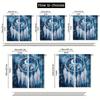 2pcs Bohemian Wolf & Snowy Mountain Dream Catcher Curtains - Digital Print   Polyester   Semi-Transparent   Machine Washable   Conte