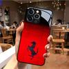 Custodia in vetro temperato con motivo a cavallo adatta per iPhone 17 16 15 14 13 12 11 Pro Max Plus cover posteriore anti-caduta e anti-urto
