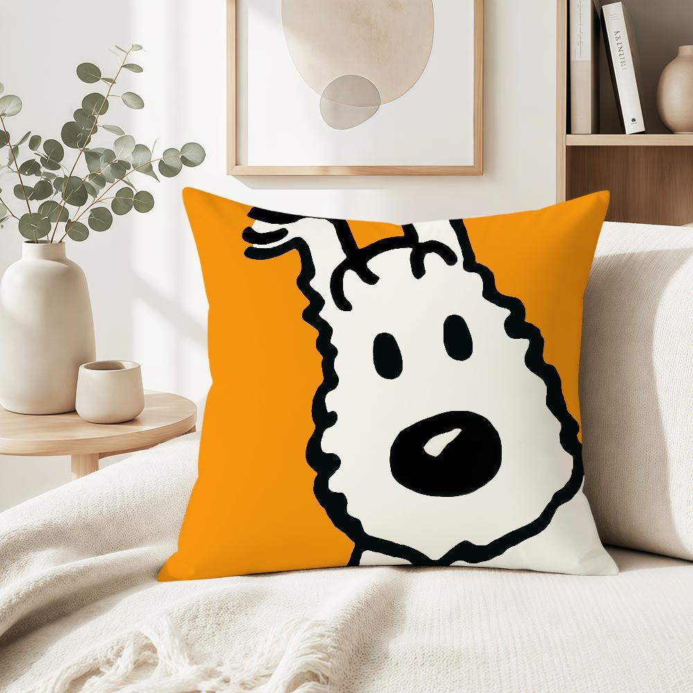 art dog comic soft pillowcase cute t-t-T-Tin-tinES-S-S fun Sofa Home S-S-SnowyS Living Room Decor bed hogar pillowcover gift