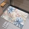 Rendering Flower Toilet Decorative Floor Mat Absorbent Bathroom Floor Mat Diatom Mud Floor Mat Absorbent Floor Mat Toilet