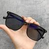 Fashionable Anti Blue Light Glasses Men's and Women's Square Glasses with Color Changing Lenses Casual Style