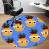 1pc Pineapple Pattern Carpet, Round Non Slip Durable Large Size Office Carpet, Suitable for Office