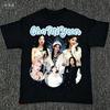 Kpop Cho Mi Yeon Vintage Retro Portrait Print White Black Cotton Oversized Fan Short Sleeve Tee Top Shirt