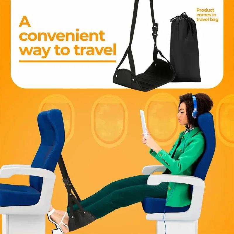 1PC Travel Hammock Suspended Adjustable Office Hammock with Airplane Footrest for High Speed Rail Car Outdoor Furniture