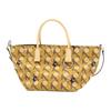 19 Zipper Closure Printed Decoration Canvas And Leather Trim Tote Bag Women Tote Bags Brown 146547-200