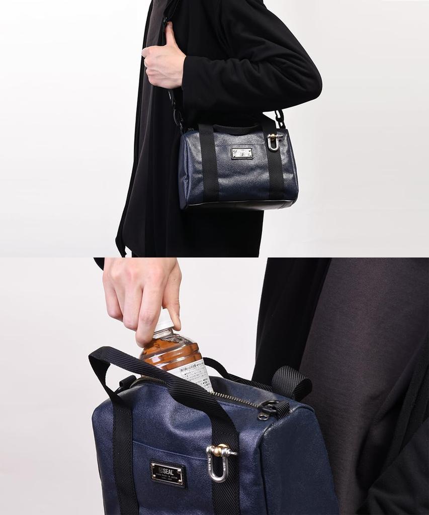 Morino Canvas x Mini Boston Mini Shoulder Waterproof Golf Cart Crossbody Made in Japan with Genuine Made by the Japan Maritime [Seal] Bag, 2-Way Bag,
