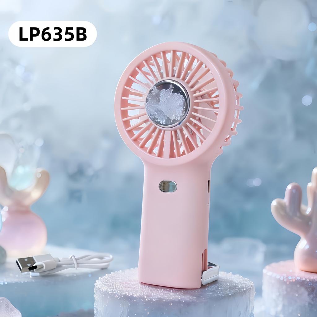 Summer Turbine Ice Pack Cooling Three-speed Adjustable Handheld Fan for Outdoor Use, Portable Handle, Tabletop Charging Fan