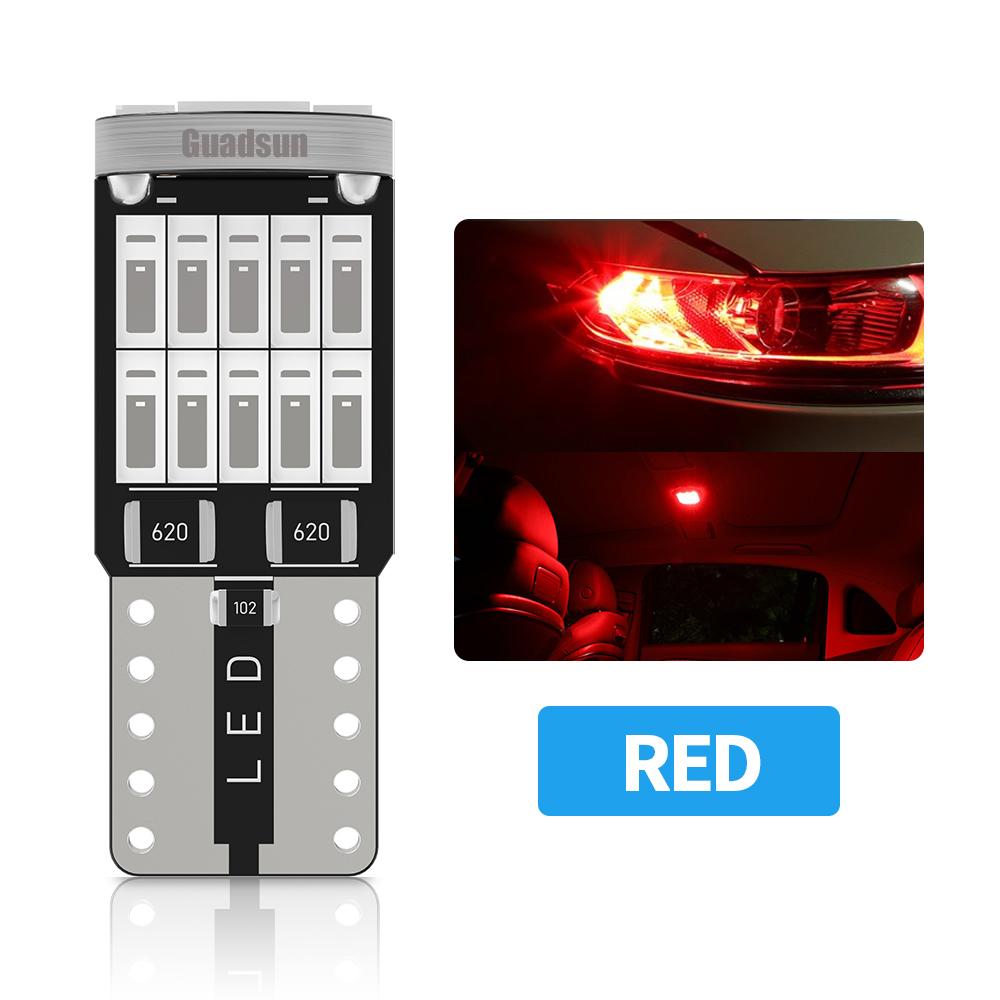 

2X T10 W5W Canbus Без ошибок Светодиодные лампы Высокой мощности 4014 SMD Автомобильные внутренние огни Автомобильная лампа для чтения 6 Купольная 6 Дверная 6000K 12V Белый 2pcs красный