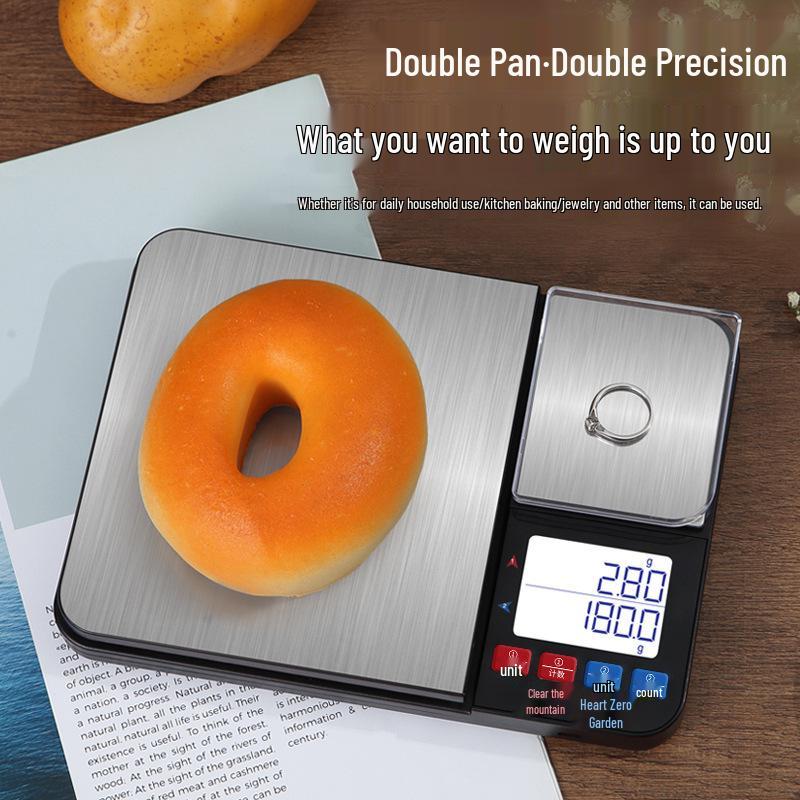 Dual-Platform Precision Kitchen Scale: Digital Food and Counting Scale with Dual Display.