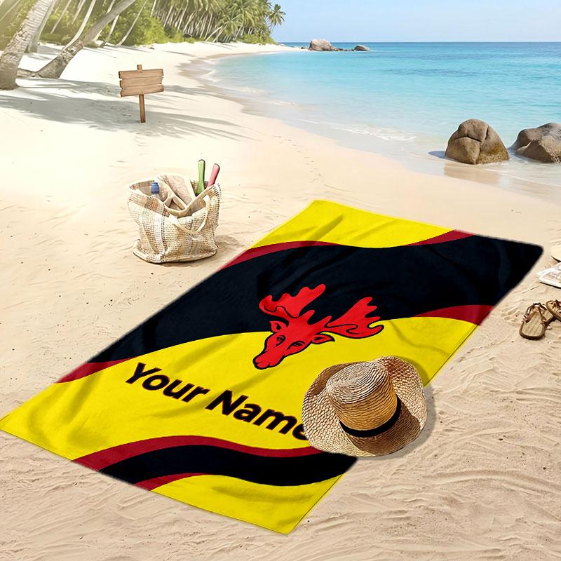 Watford FC Personalized Printed Beach Towel Soccer Logo Support Custom Name Text Absorbent Towel For Sport Travel Special Gift