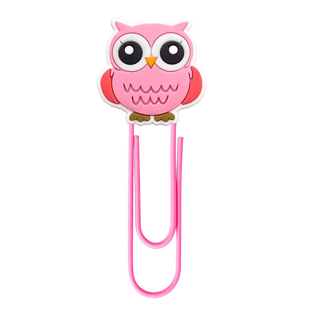 20 Cute Cartoon Animal PVC Paper Clips - U-Shaped Large Clips and Bookmarks for Office Supplies