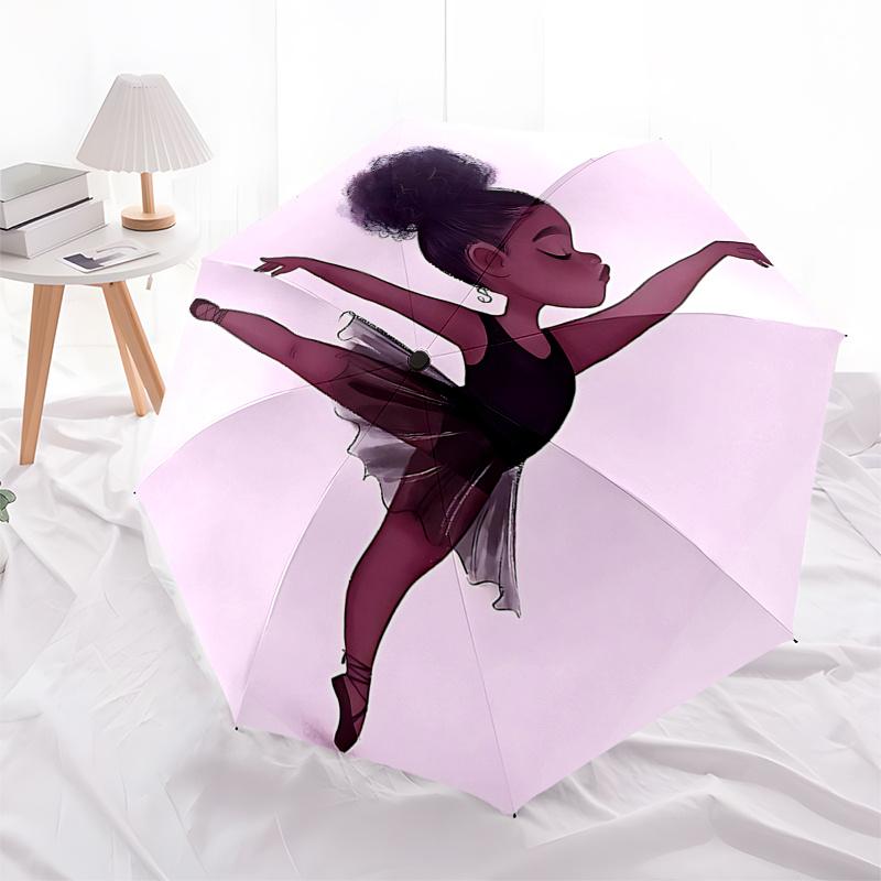 

Ballerina Ballet Dance Umbrella - Automatic Opening and Closing, Portable 3-Fold Design with 8-Bone Iron Frame, Gift for Fans, Travelers, Da