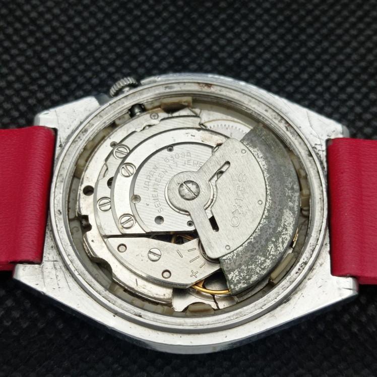 USED VINTAGE SEIKO 5 AUTOMATIC 6309A JAPAN MENS D/D WHITE WATCH 608g-a316322-2 SKU608g-a316322