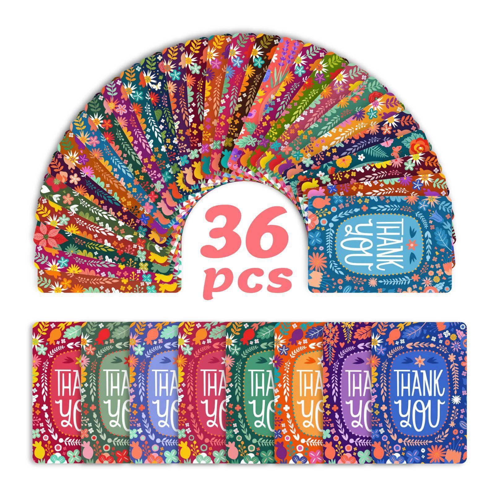

Bohemian Style Thank You Card 36 Sets, Wind Hand Account Material Decoration Message Postcard RXHB0403