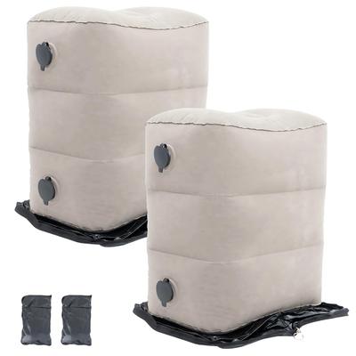 Adelphos Footrest for Night and Under Desks No Pump Rapid Inflation 3 Height with Backflow Prevention Large Capacity FOOT1 of Airplanes, Cars, Buses,
