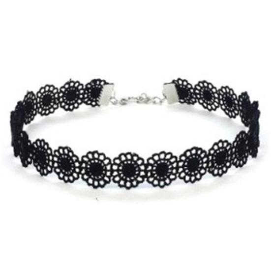 6Pcs Exquisite Lace Decor Choker Necklace Beautiful Elastic Polyester Women Choker for Party