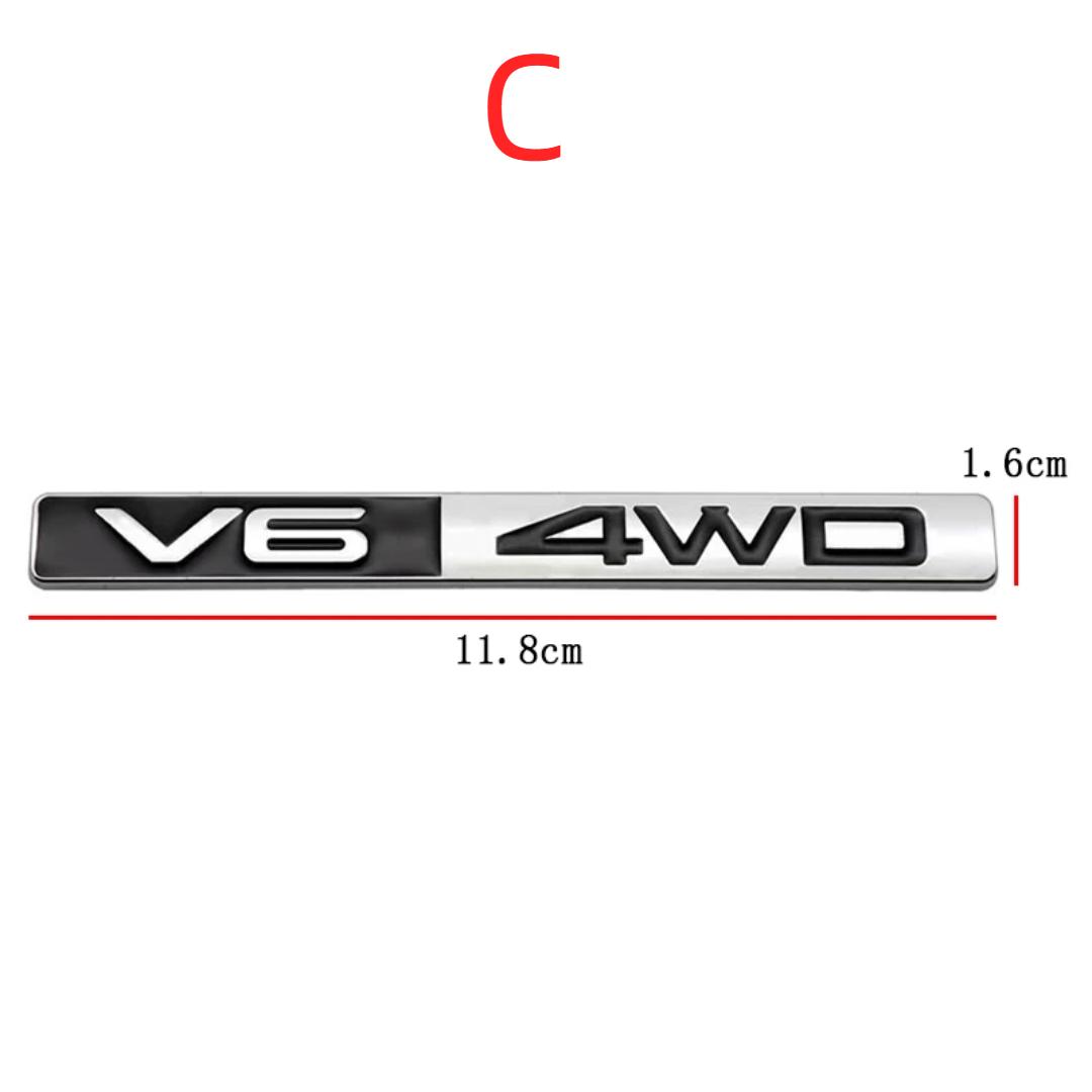 

3D металлический логотип V6 4WD, наклейка на автомобиль, задний багажник, крыло, эмблема, значок, наклейки для T/oyota H/IGLANDER C/OROLLA R/AV4 C/amry C/ROWN P/RIUS R/EIZ C