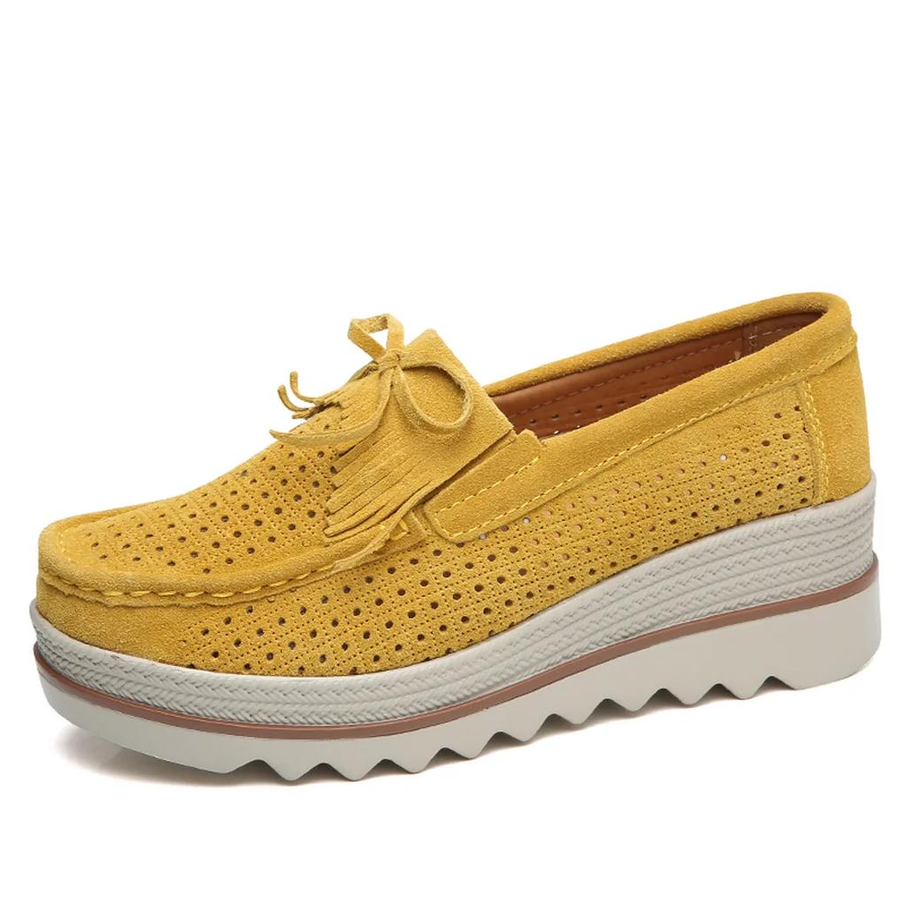 Genuine Leather Women's Casual Shoes Loafers Autumn Women Platform Shoes Sneakers Wear-resistant Women Flats Zapatillas De Mujer