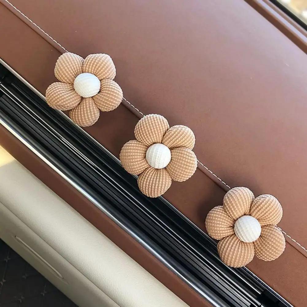 2PCS Sweet Flower Shaped Car Mini Hooks, Dashboard, Rear Seat Car Clothes Rack Storage, Headphone Charging Cable Storage
