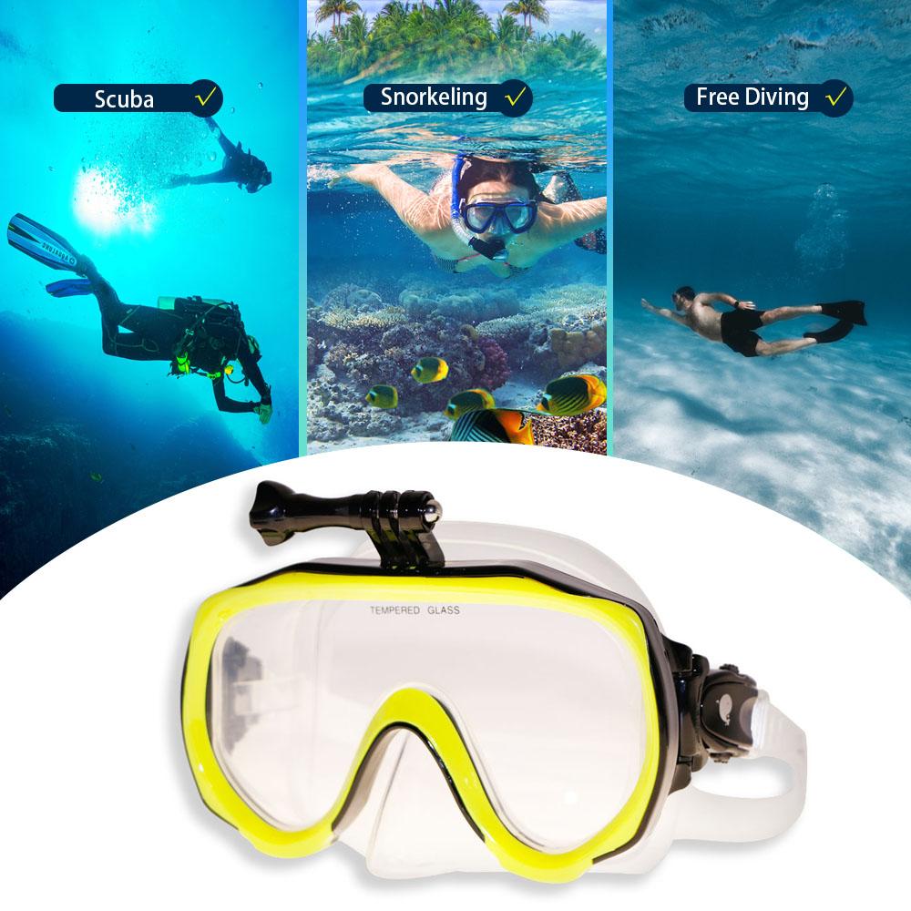 Óculos para Adultos Máscara de Snorkelling Suporte de Câmera Embutido Óculos de Mergulho