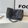 Denim Chain Crossbody Bag,Summer New Casual Women Fold Shoulder Bag,Trendy Commuter Tote Bag for Daily Travel Work Purse Handbag