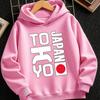 Kids Japan Tokyo Hoodie Letter Graphic Print Pullover Sweatshirt Boys Girls Japanese Style Streetwear Casual Hooded Top Autumn