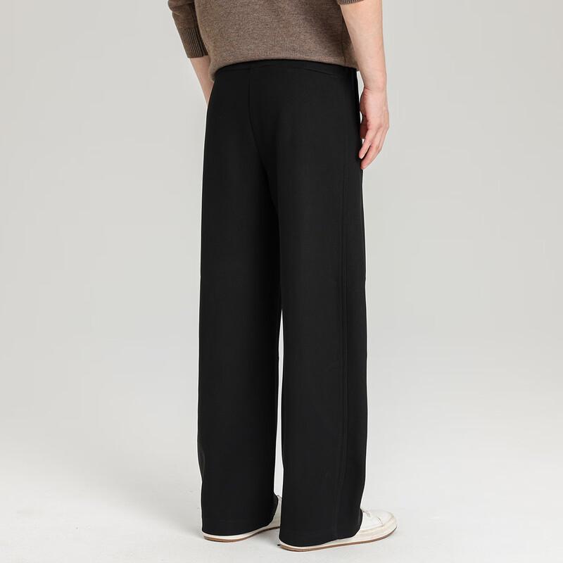 Firstview Men's Wool Blend Relaxed Wide-Leg Casual Pants