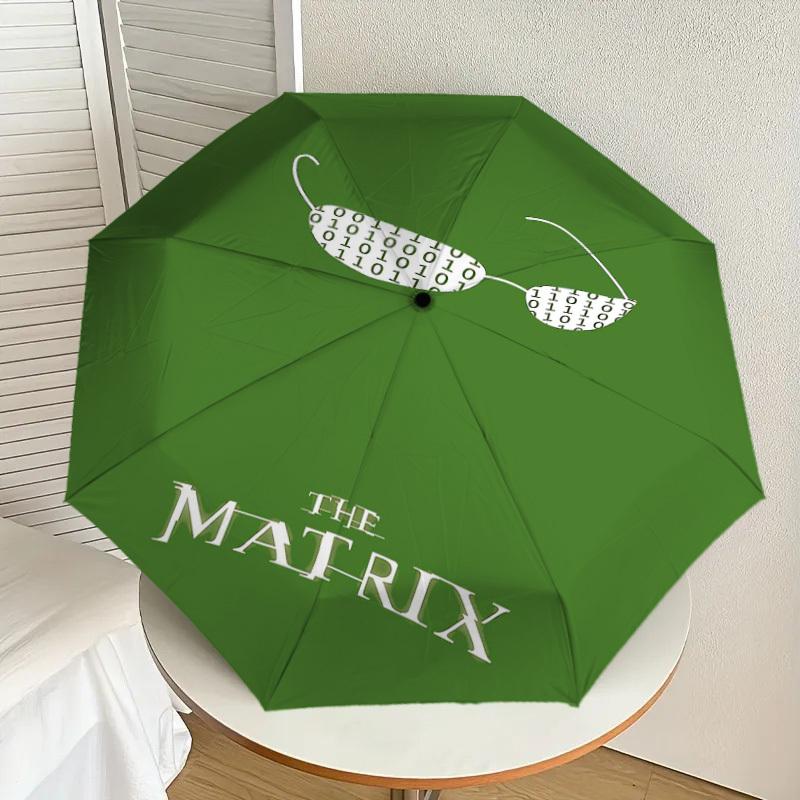 1PC binary code glasses Umbrella-8-Rib Reinforced, Automatic Open, Lightweight & Durable, Cute Fashion Accessory for Outdoor, D2653