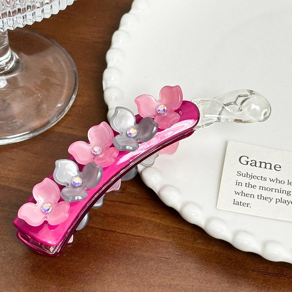 

Premium Dowe Acetate Hair Clip In Multiple Colors Featuring Dazzling Rhinestones Magenta11cm