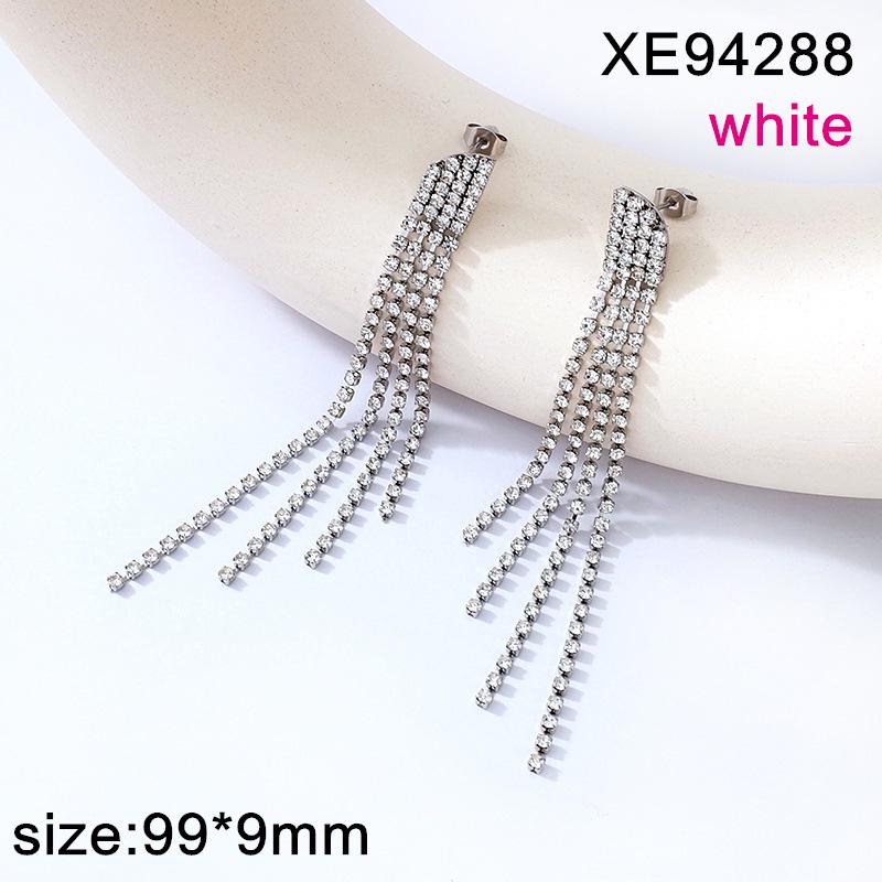 Elegant Rhinestone Tassel Earrings: Versatile Long Crystal Dangle for Women