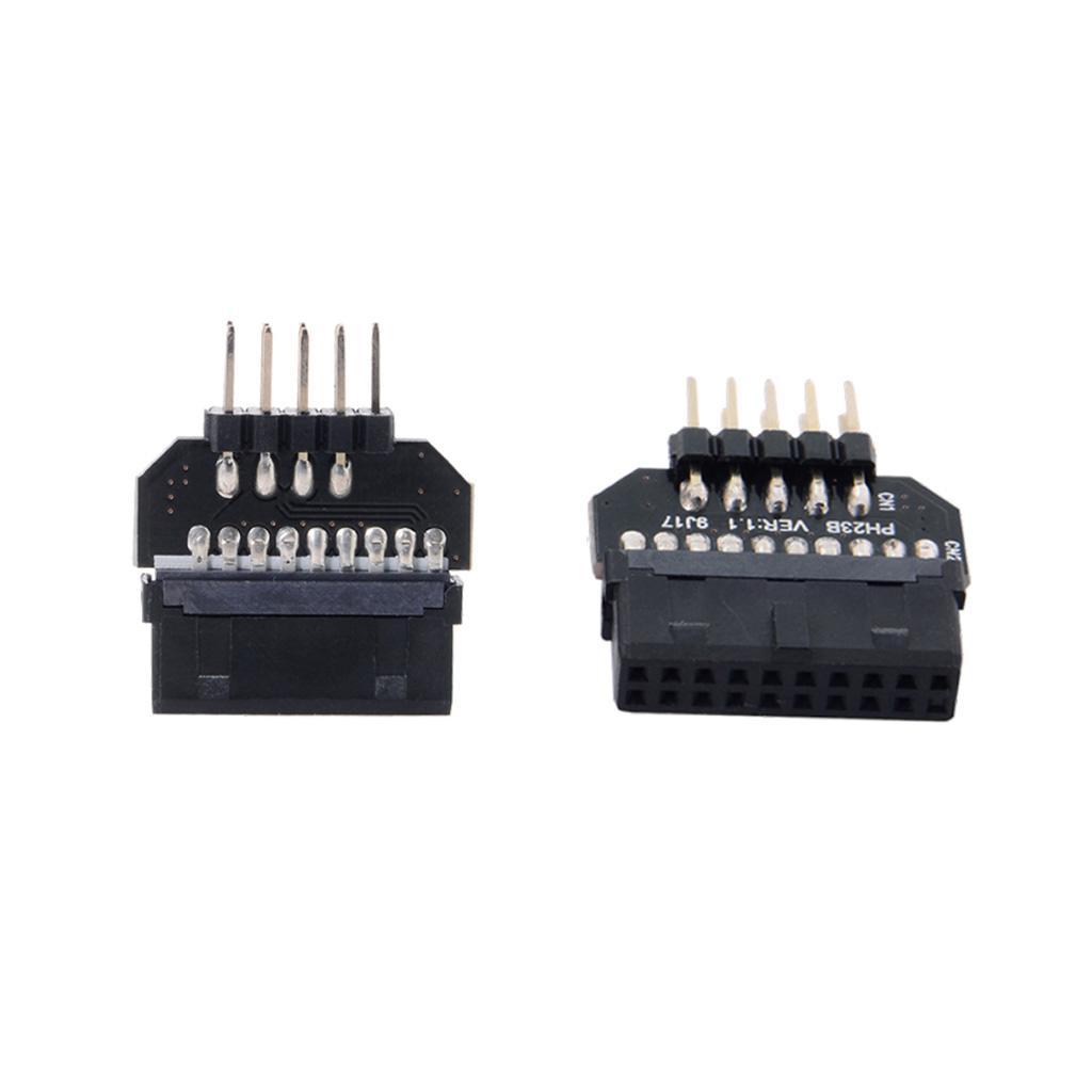 Motherboard USB 3.0 19/20pin To USB 2.0 9pin Adapt Connector Front Panel Plug-in