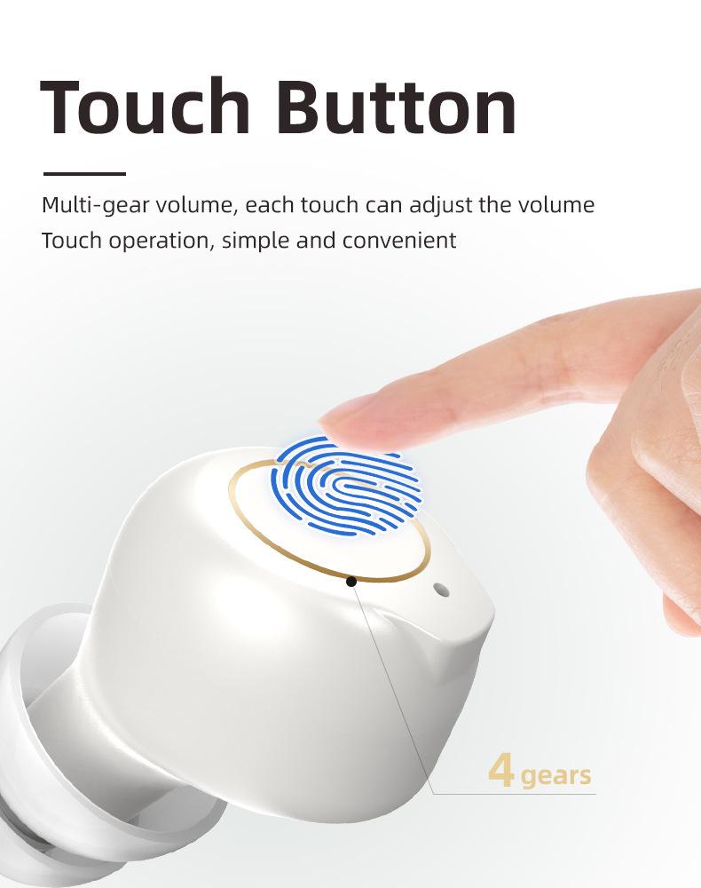 Cross-Border CIC In-Ear Hearing Aid with Magnetic Charging, Sound Amplifier, and Fingerprint Touch for the Elderly